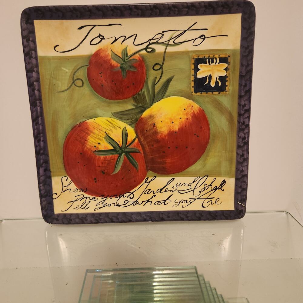 Certified International Gourmet Veggies Square Salad Plate 7741859